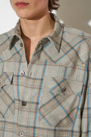 Plaid mixed wool shirt