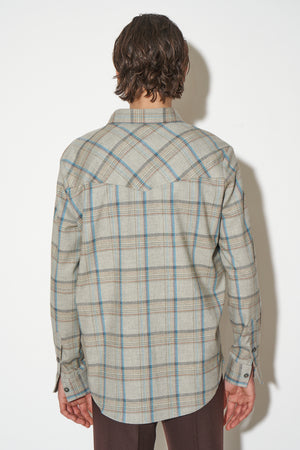 Plaid mixed wool shirt