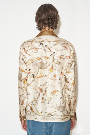 Printed silk twill shirt