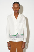 Straight-cut shirt in cotton embroidered with an exclusive design