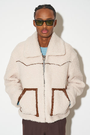 Faux fur shearling jacket