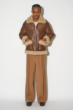 Unisex lambskin bomber style shearling