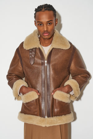 Unisex lambskin bomber style shearling