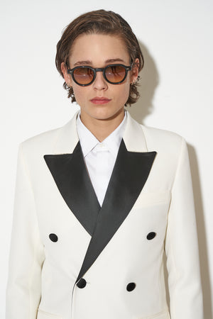 Straight cut tuxedo jacket