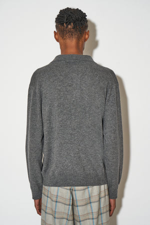 Cashmere and wool knitted polo sweater