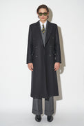 Long, slightly oversized wool and cashmere coat