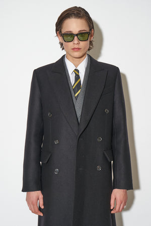 Long, slightly oversized wool and cashmere coat