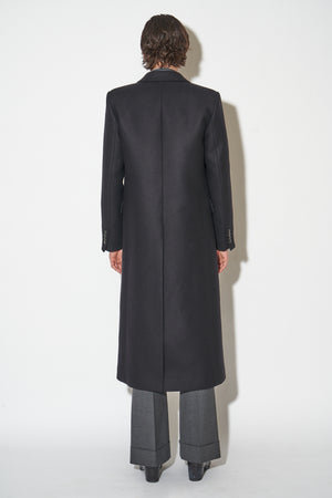 Long, slightly oversized wool and cashmere coat