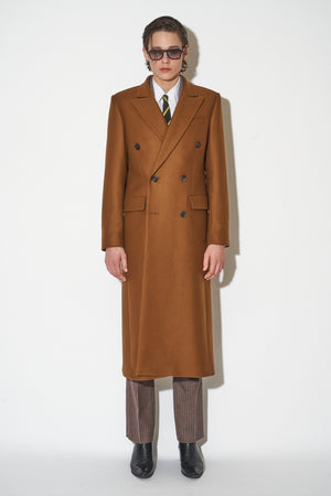 Long, slightly oversized wool and cashmere coat