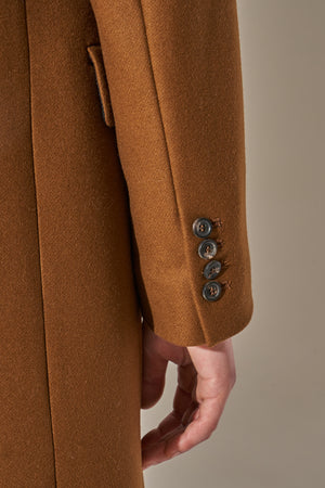 Long, slightly oversized wool and cashmere coat