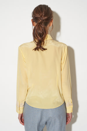 Straight-cut blouse in embroidered crepe de chine