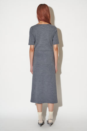 Robe longueur midi en laine milano