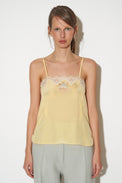 Embroidered crepe de chine tank top