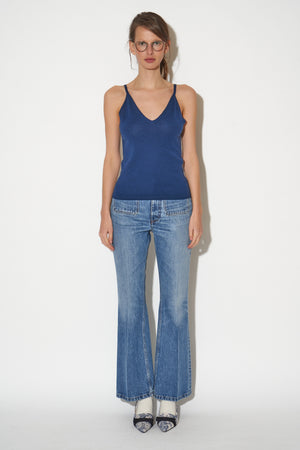 V-neck cashmere tank top