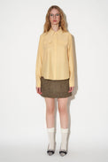 Short skirt in hand-woven wool tweed