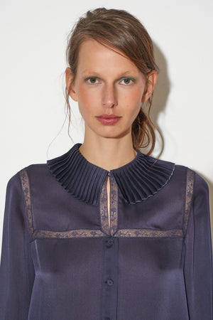 Straight-cut blouse in lightweight silk satin