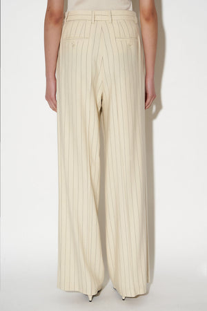 Striped wool twill pants