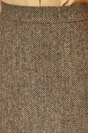 Jupe courte en tweed de laine tissé main