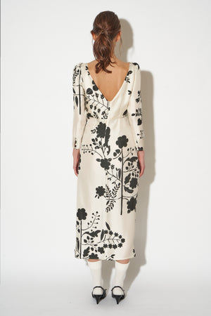 Silk wrap effect midi dress