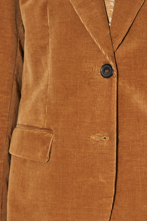 Straight cut jacket with side pockets in cotton corduroy