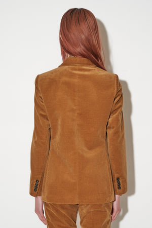 Straight cut jacket with side pockets in cotton corduroy