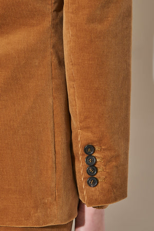 Straight cut jacket with side pockets in cotton corduroy