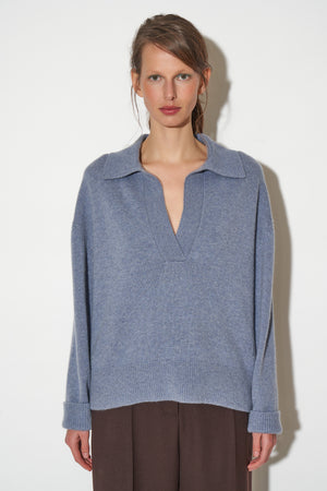 Pull vareuse oversize et manches longues en cachemire