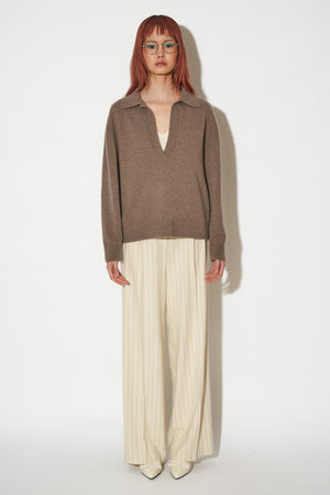 Oversized pullover with long sleeves in cashmere