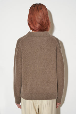 Oversized pullover with long sleeves in cashmere