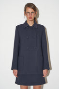 Slightly flared wool crepe coat