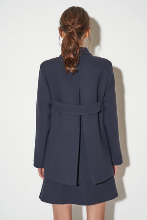 Slightly flared wool crepe coat