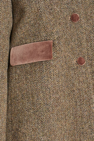 Manteau en tweed de laine Shetland Harris Tweed tissé main