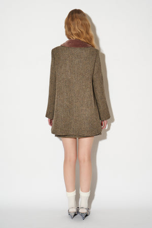 Shetland Harris Tweed handwoven wool tweed coat