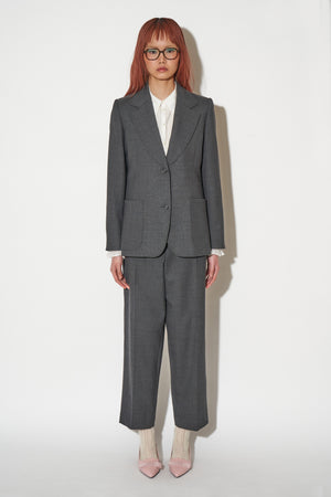 Straight-cut wool twill jacket