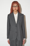 Straight-cut wool twill jacket