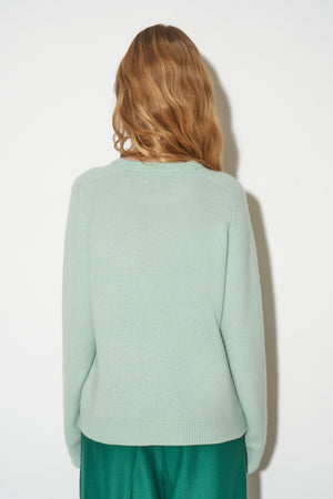 Oversized long sleeve crew neck cashmere sweater