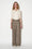 High-waisted pleated trousers in woven wool Prince of Wales pattern