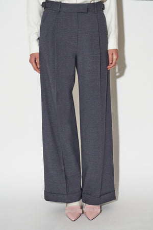 High-waisted tropical wool pants