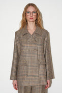 Wool Prince of Wales check peacoat