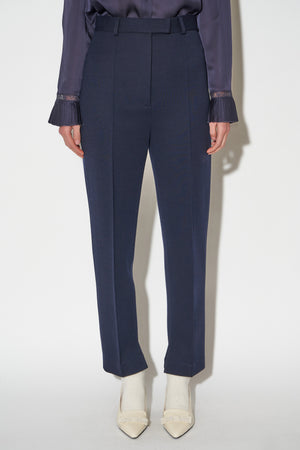 High-waisted wool milano pants