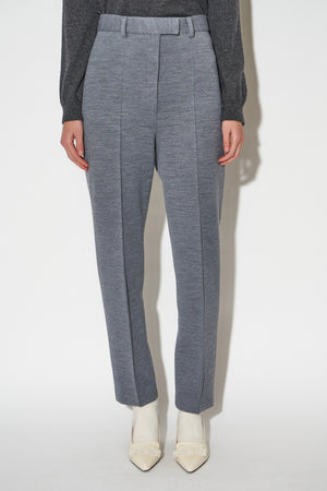 High-waisted wool milano pants