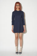 Short dress with round neck in Milano wool jersey