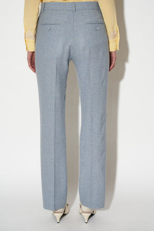 Straight-leg pants in checked wool