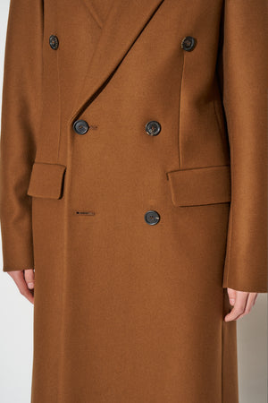 Long unisex wool and cashmere coat