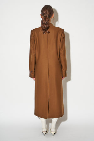 Long unisex wool and cashmere coat