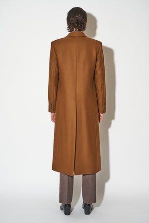 Long, slightly oversized wool and cashmere coat