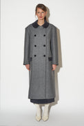 Long oversized coat in wool and cashmere