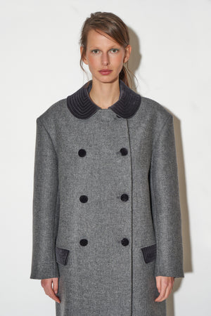 Long oversized coat in wool and cashmere