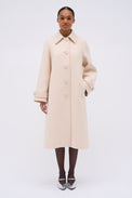 Long wool twill coat