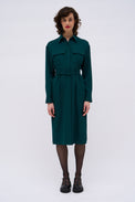 Grain de poudre wool shirt dress